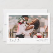 ミニマル2写真書道結婚の サンキューカード (正面)