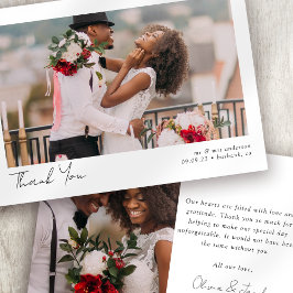 ミニマル2写真書道結婚の サンキューカード