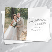 ミニマル2写真書道結婚の サンキューカード