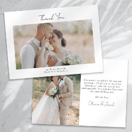 ミニマル2写真書道結婚の サンキューカード