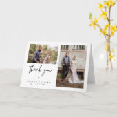ミニマル2写真結婚の感謝の折り畳みカード カード (黄色い花)