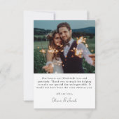 ミニマル2写真結婚の サンキューカード (裏面)