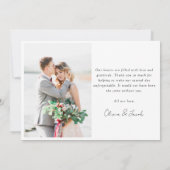 ミニマル2写真結婚の サンキューカード (裏面)