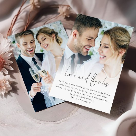 ミニマル2枚の写真感謝してい愛の結婚感謝 カード