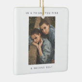 ミニマル2枚フォトスノーフォール最高のフレンズ写真 セラミックオーナメント (右)