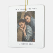 ミニマル2枚フォトスノーフォール最高のフレンズ写真 セラミックオーナメント (左)