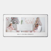 ミニマル2枚フォトファミリー名白 デスクマット (キーボード&マウス)