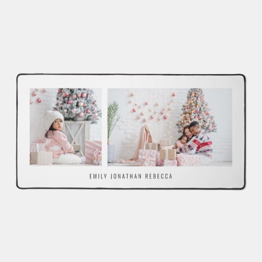 ミニマル2枚フォトファミリー名白 デスクマット (正面)
