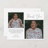 ミニマル2枚フォト悔やみや弔慰葬式 ポストカード (正面/裏面)