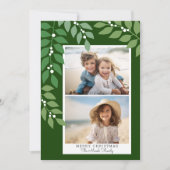 ミニマル2枚モダン写真 – 植物性オリーブグリーン シーズンカード (正面)