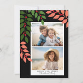 ミニマル2枚モダン写真 – 植物性サンゴ黒 シーズンカード (正面)