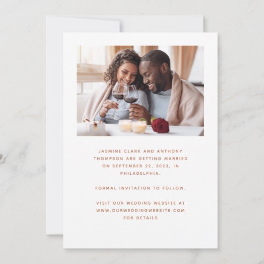 ミニマル2枚写真スクリプトテラコッタ セーブザデート (裏面)