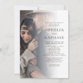 ミニマル2枚QRコードボヘミアン結婚ズ 招待状 (正面)