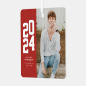 ミニマル2024赤白写真卒業 メタルオーナメント (正面左)