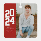 ミニマル2024赤白写真卒業 メタルオーナメント (裏面)