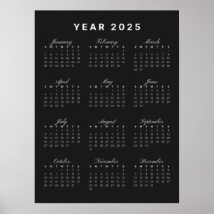 ミニマル2025カレンダーポスター ポスター