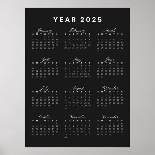 ミニマル2025カレンダーポスター ポスター (正面)