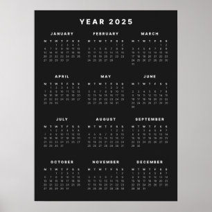 ミニマル2025カレンダーポスター ポスター