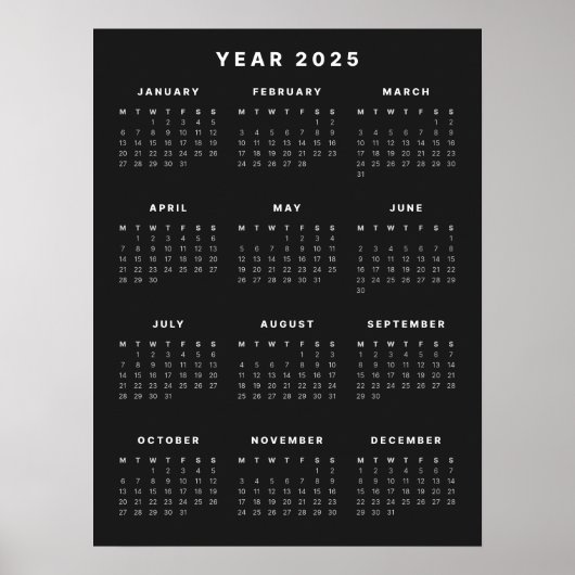 ミニマル2025カレンダーポスター ポスター (正面)