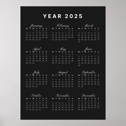 ミニマル2025カレンダーポスター ポスター (正面)