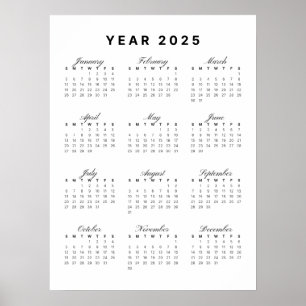 ミニマル2025カレンダーポスター ポスター