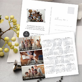 ミニマル2025カレンダー新年3フォトコラージュ シーズンポストカード