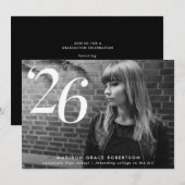 ミニマル25写真卒業パーティー 招待状 (正面/裏面)