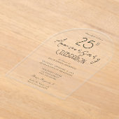 ミニマル25結婚周年 アクリル招待状 (レイダウン)