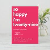 ミニマル29位誕生日招待状モダン29 招待状 (スタンド正面)