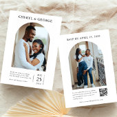 ミニマル2 Arch Photo QRコードすべて結婚の 招待状