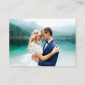 ミニマル2 QRウェディングRSVP詳細フォトブルー エンクロージャーカード (裏面)