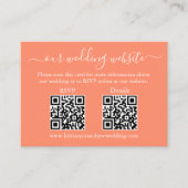 ミニマル2 QRウェディングRSVP詳細写真サンゴ エンクロージャーカード (正面)