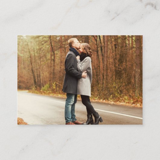 ミニマル2 QRフォトウェディングRSVP詳細Kraft エンクロージャーカード (裏面)