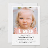 ミニマル2nd誕生日招待状 | 2nd誕生日 招待状 (正面)