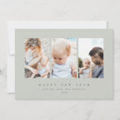 ミニマル3エレガント枚の写真新年 シーズンカード (正面)