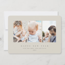 ミニマル3エレガント枚の写真新年 シーズンカード