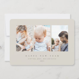 ミニマル3エレガント枚の写真新年 シーズンカード