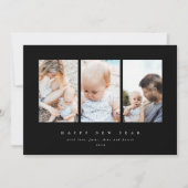 ミニマル3エレガント枚の写真新年 シーズンカード (正面)