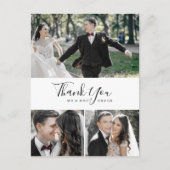 ミニマル3フォトコラージュありがとうはがき ポストカード (正面)