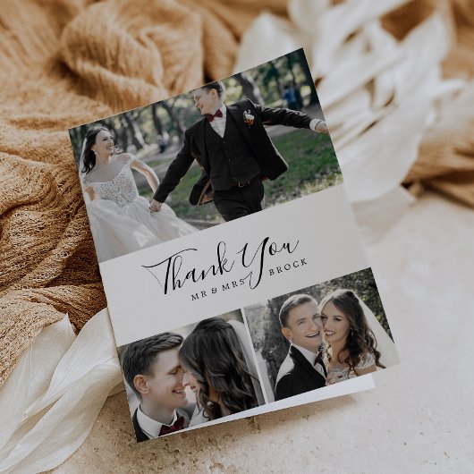 ミニマル3フォトコラージュサンキューカード サンキューカード