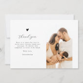 ミニマル3フォトコラージュモダンベビーシャワー サンキューカード (裏面)