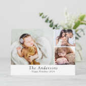 ミニマル3フォトハッピーホリデー シーズンカード (スタンド正面)