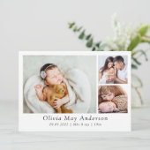 ミニマル3フォト新生児 案内状 (スタンド正面)