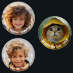 ミニマル3モダン枚の写真 – レトロ文字- パーソナライズされた ラベル<br><div class="desc">シンプル文字ミニマルの写真のまわりに。これは素晴らしおばあちゃんなどの家族への贈り物だ。3枚の写真を追加す最高のる。四角い切り抜き写真または被写体を中心とした写真で構成される。デザインは、文字の下に暗くなるグラデーションを含む。</div>