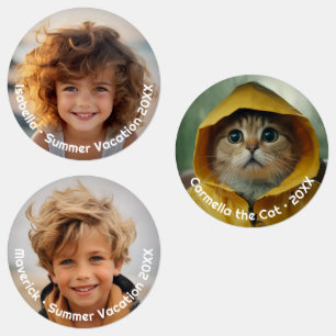 ミニマル3モダン枚の写真 – レトロ文字- パーソナライズされた ラベル