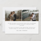 ミニマル3モダン – 写真結婚の動き 案内状 (裏面)