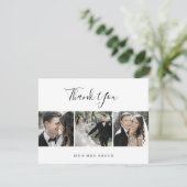 ミニマル3写真テンプレートサンキューカード サンキューカード (スタンド正面)