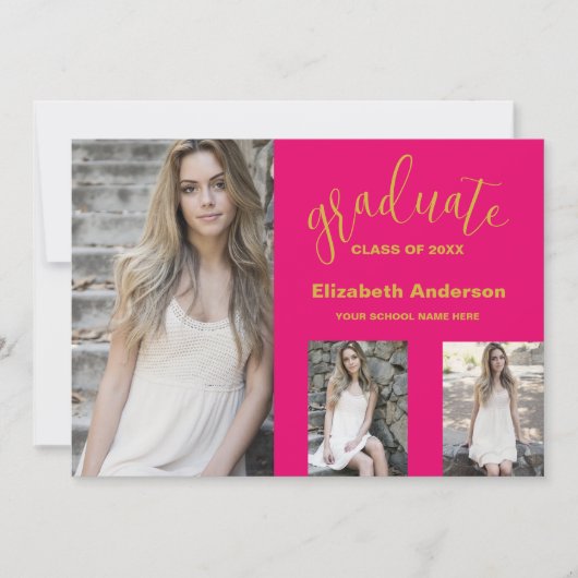 ミニマル3写真卒業発表 招待状 (正面)