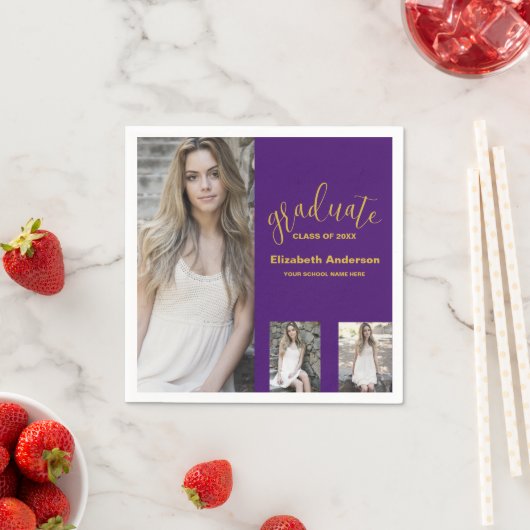 ミニマル3写真卒業 スタンダードカクテルナプキン (インサイチュ)