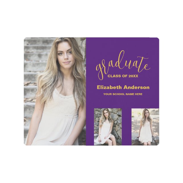 ミニマル3写真卒業 メタルプリント (正面)